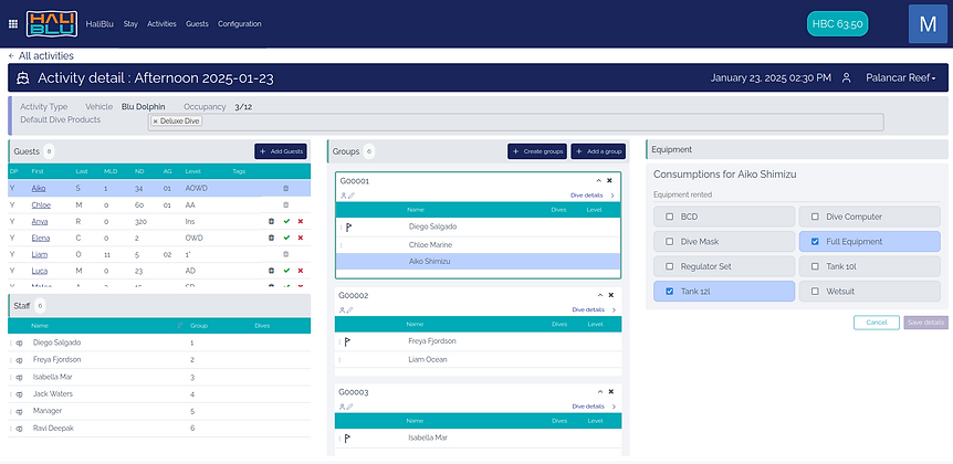 HALIBLU Activity Detail View